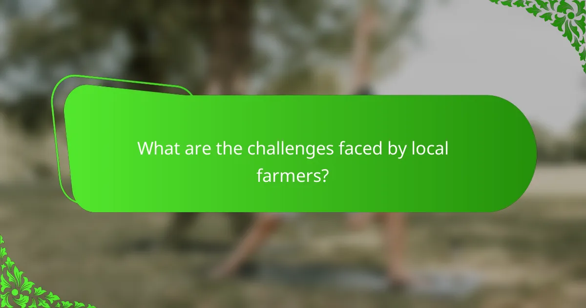 What are the challenges faced by local farmers?
