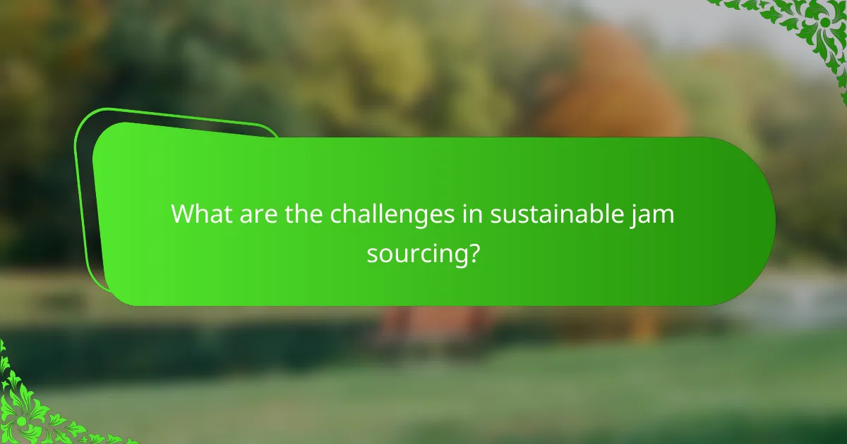 What are the challenges in sustainable jam sourcing?