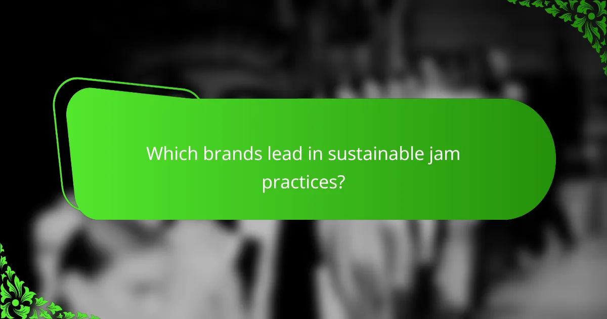 Which brands lead in sustainable jam practices?