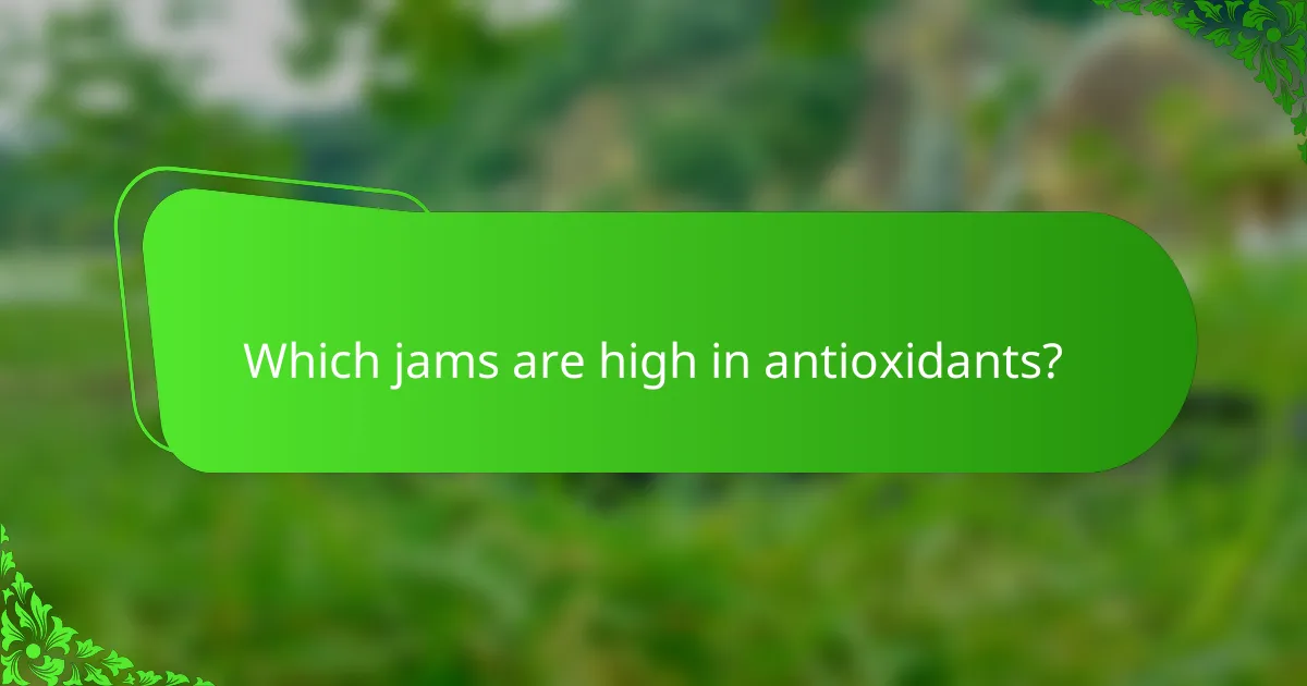 Which jams are high in antioxidants?